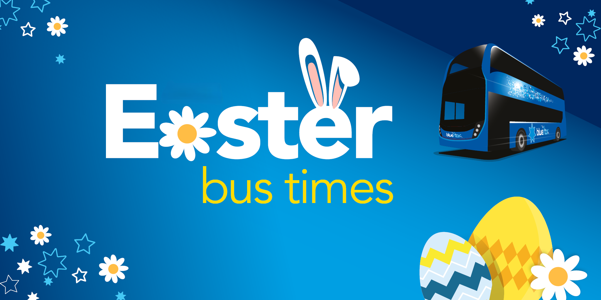 Easter bus times - image with a Bluestar bus