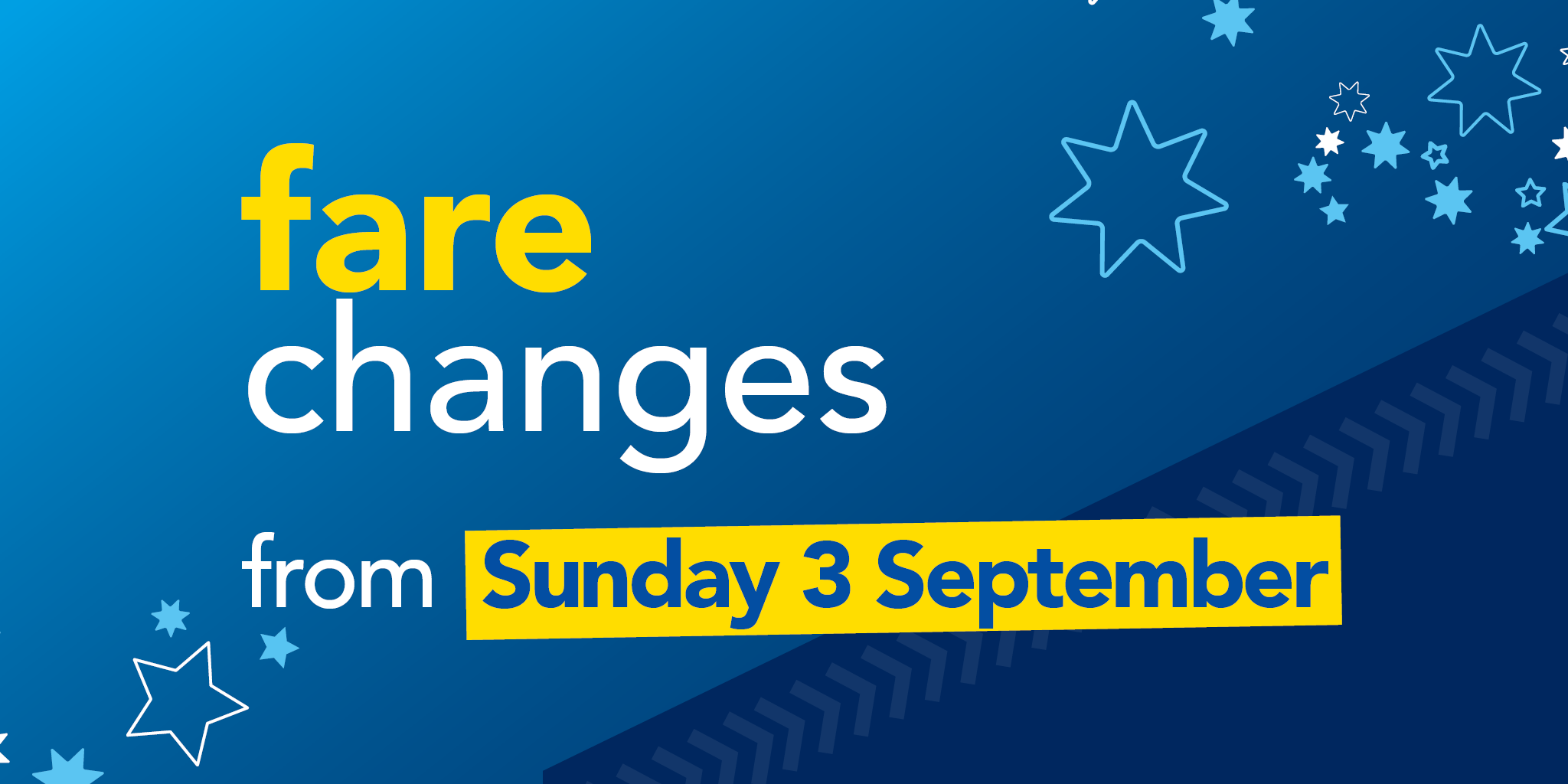 fare changes from Sunday 3 September image