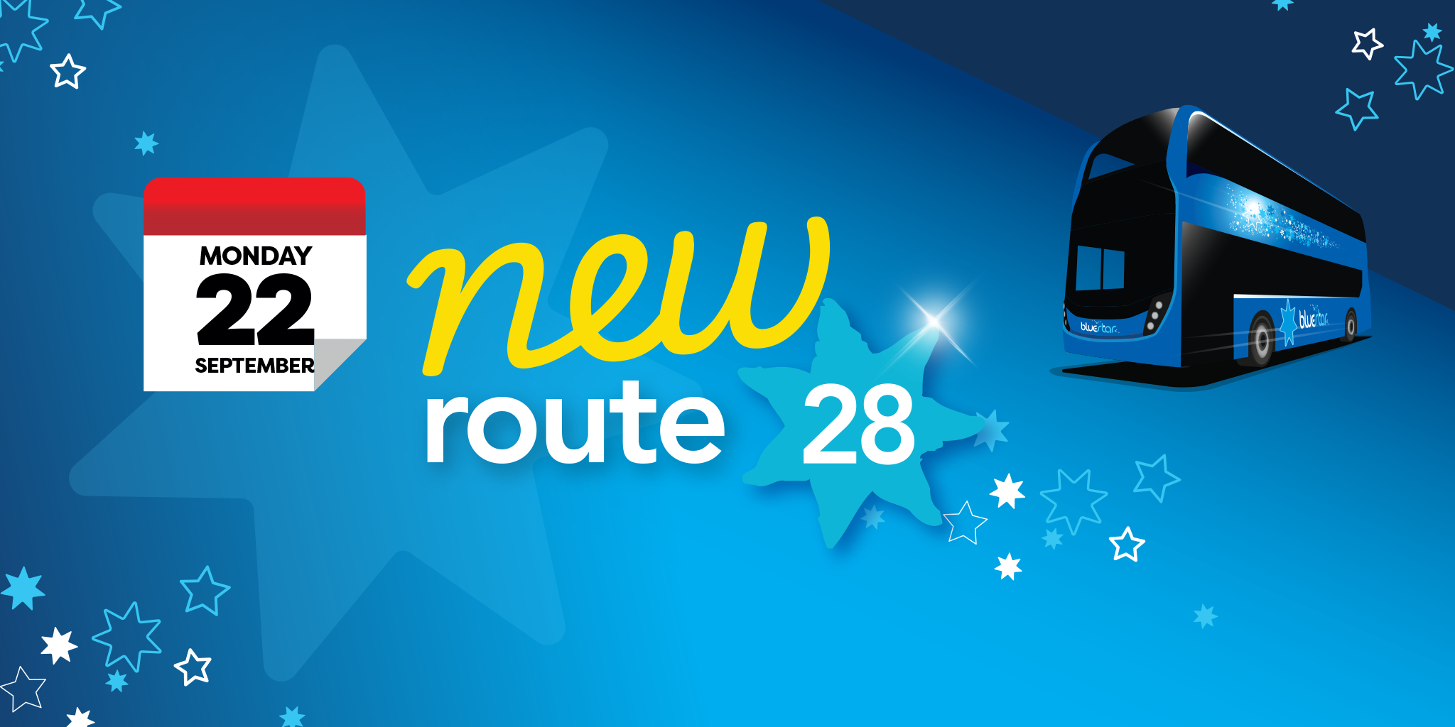 New route 28 image of a Bluestar double decker 