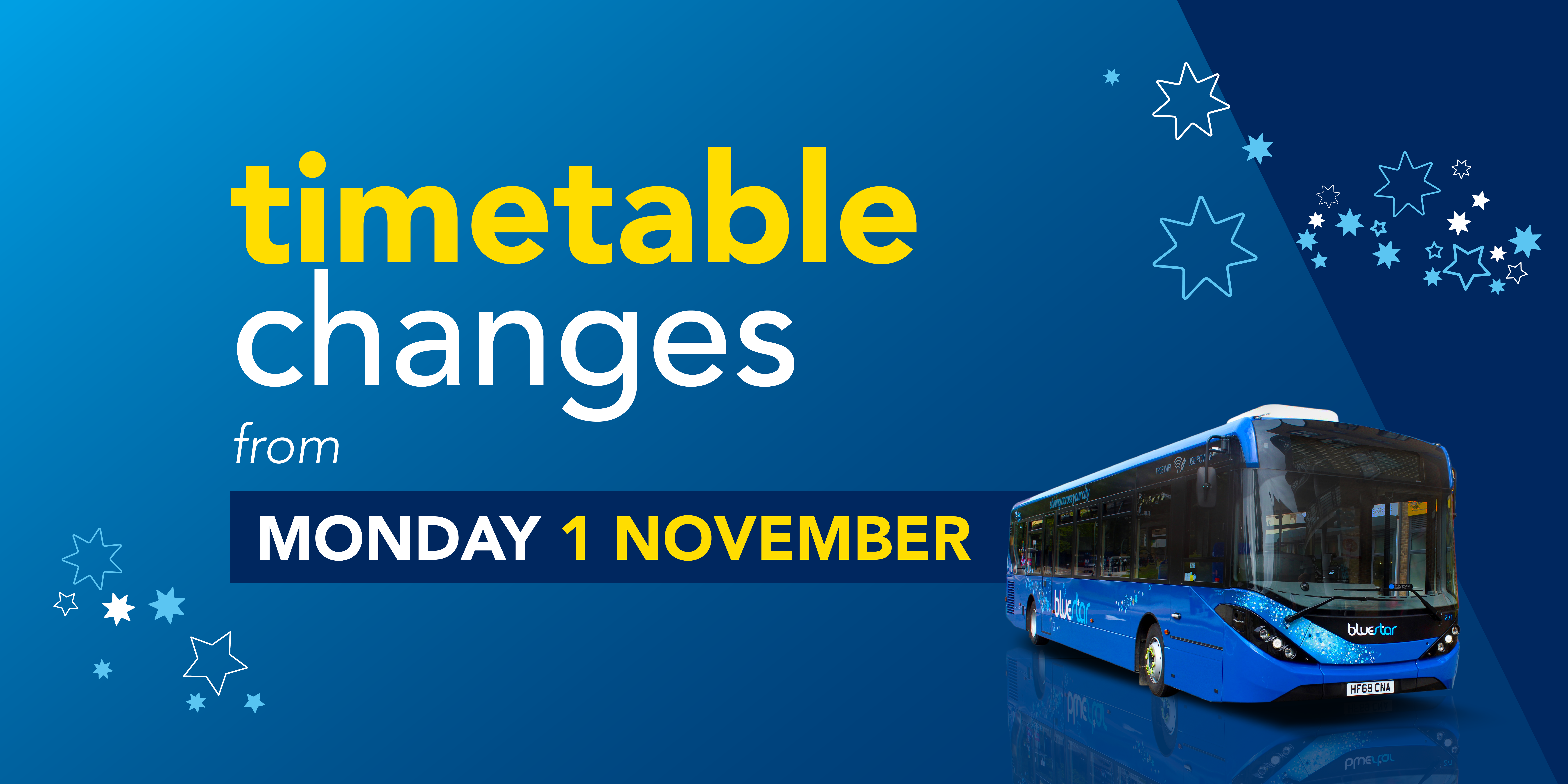 timetable changes from monday 1st november