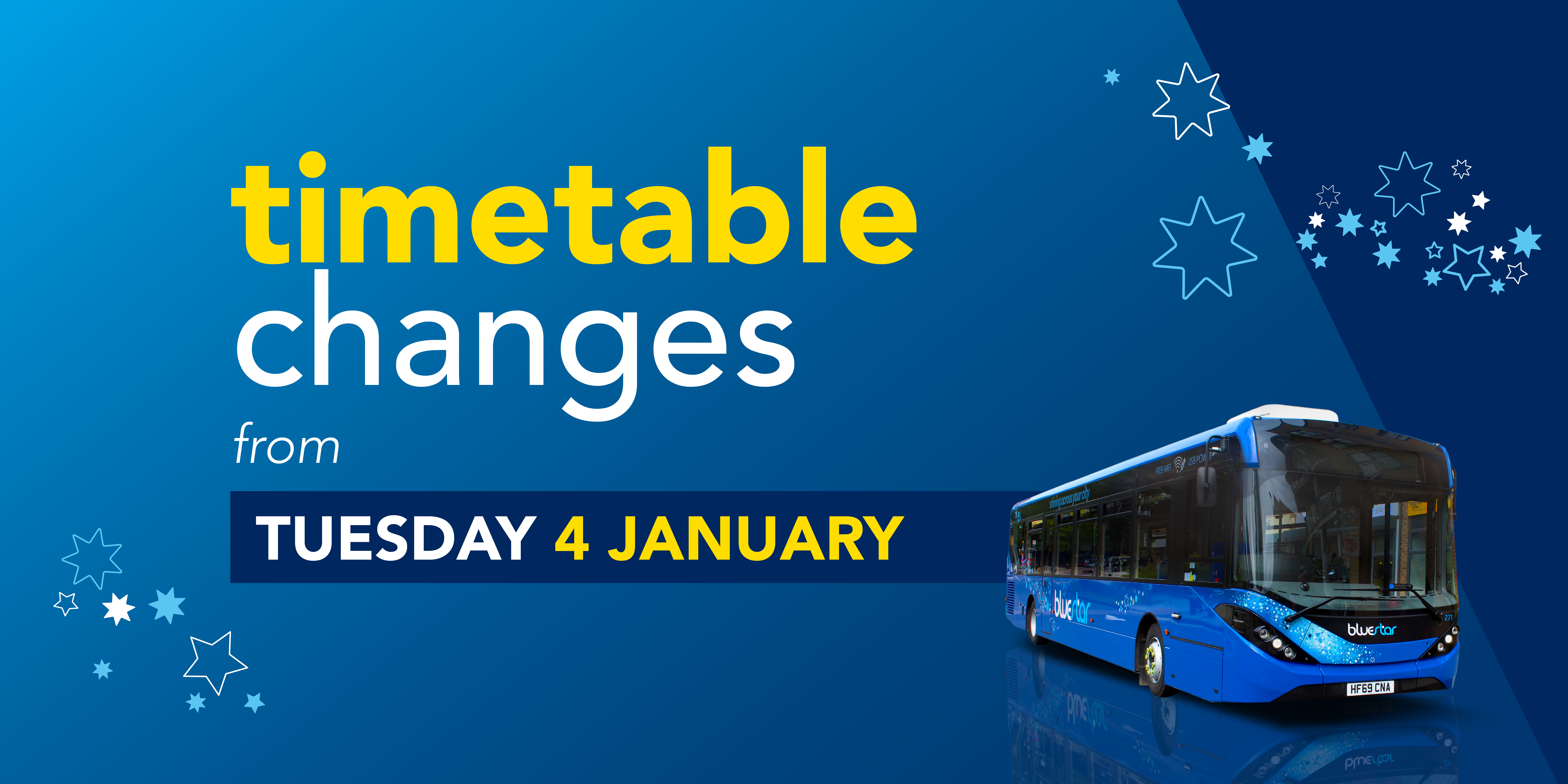 timetable changes from 4th january