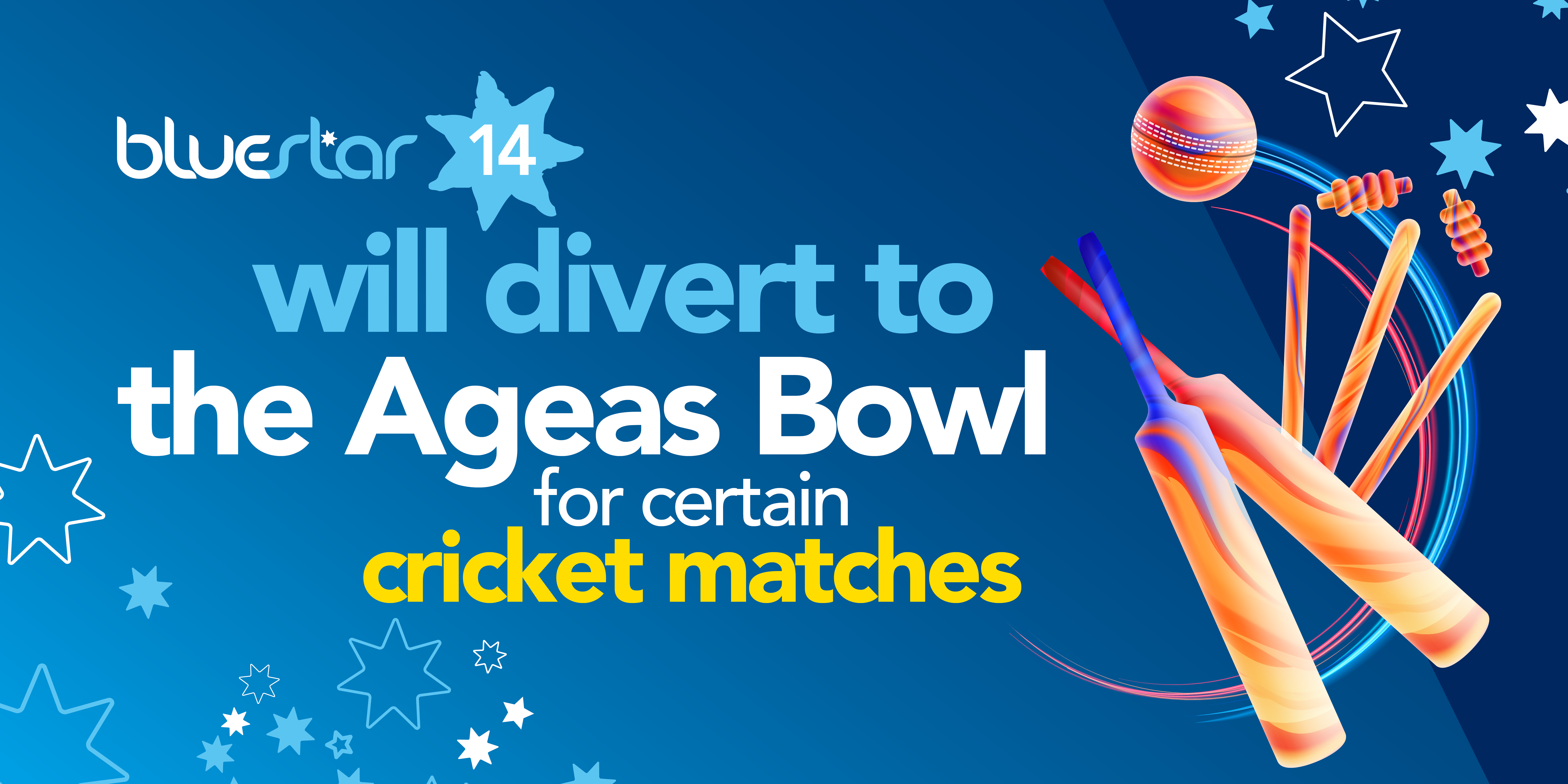 Bluestar 14 will divert to the Ageas Bowl for certain cricket matches image