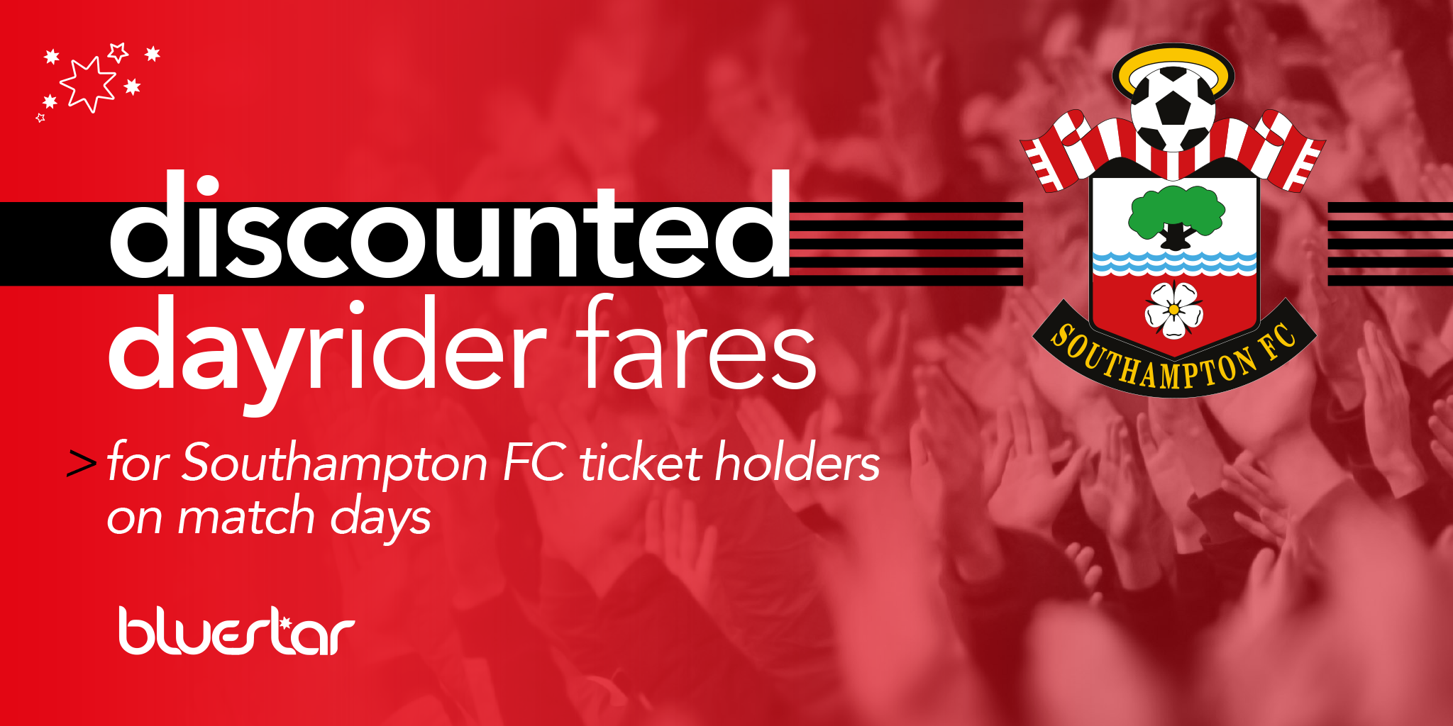 Discounted dayriders for Saints fans on match days image