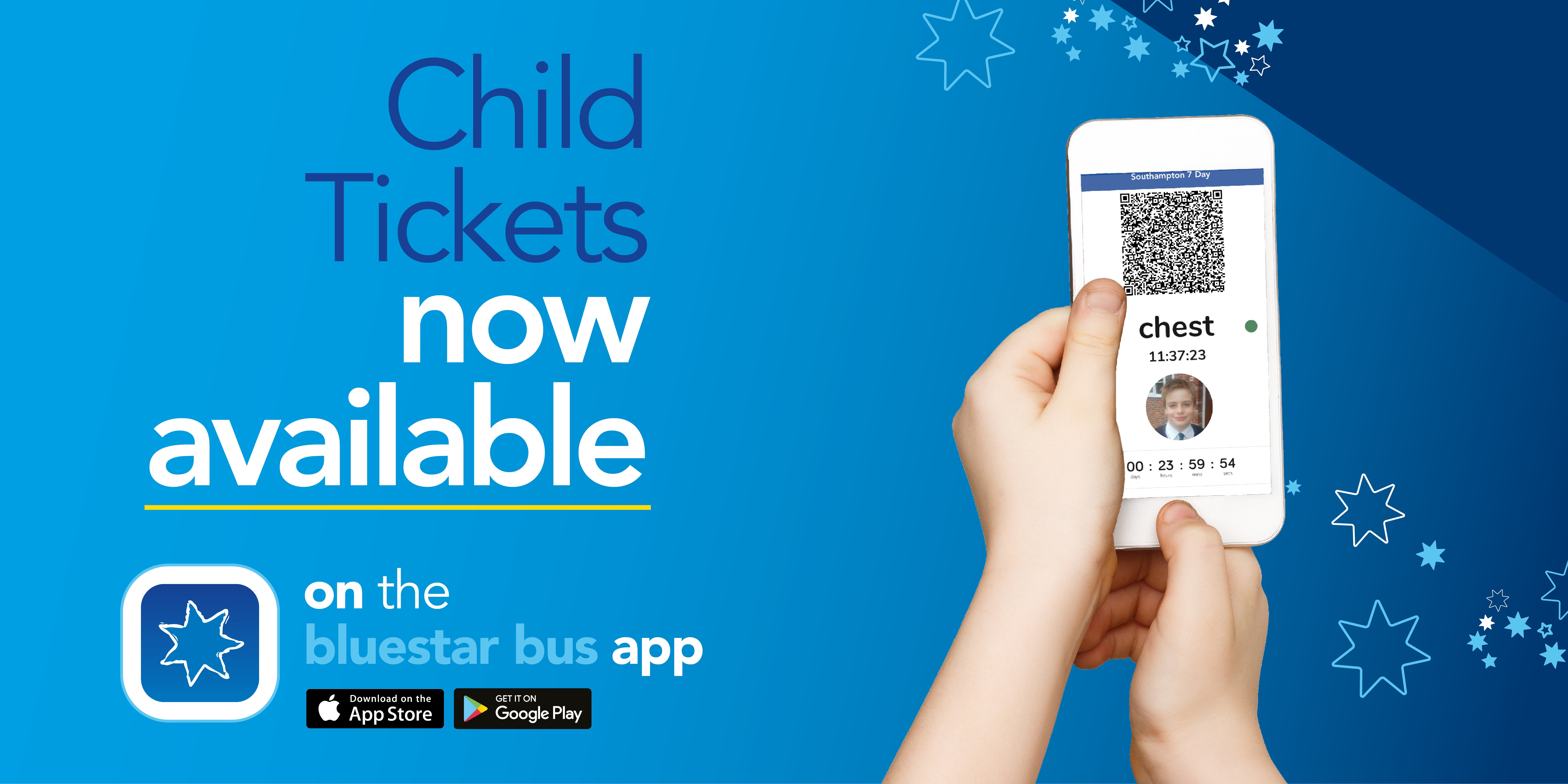 A promotional image for child fares