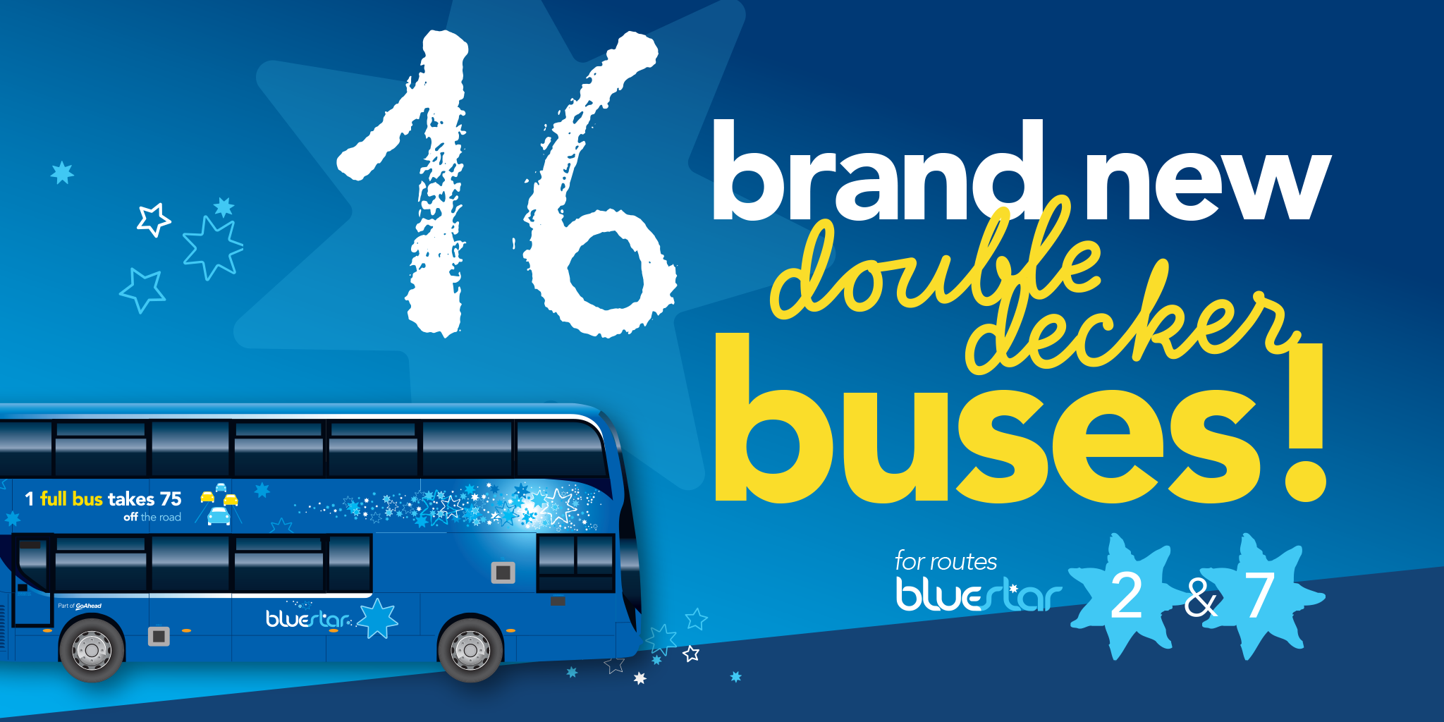 16 brand new double deckers for Bluestar 2 and 7