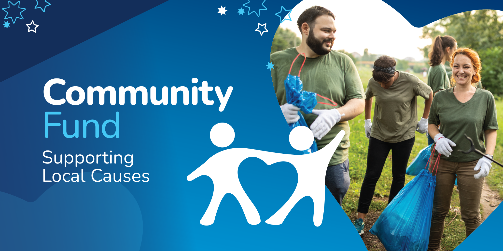 image - community fund logo with photo of group litter picking