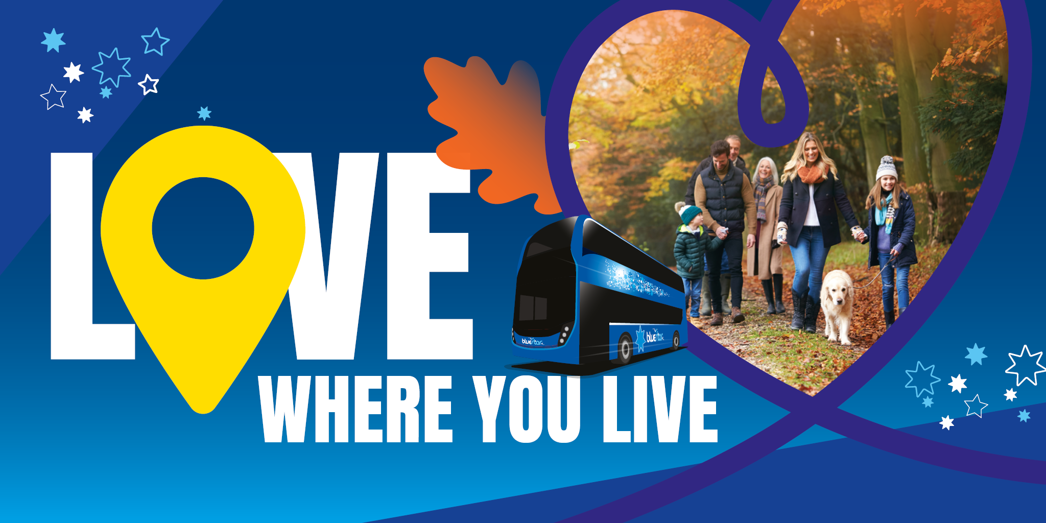 Love where you live - image of a family out on an autumn walk