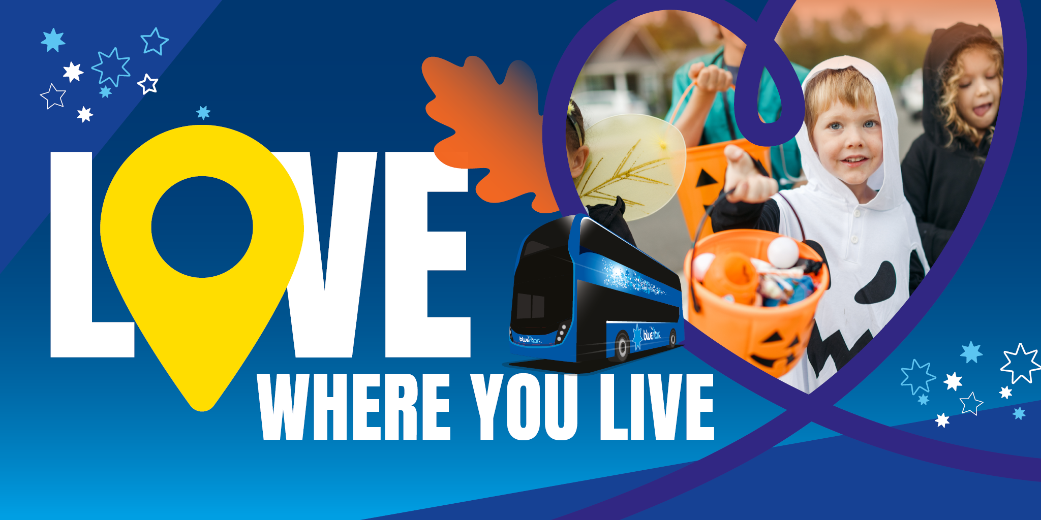 Love where you live image of a child dressed as a ghost