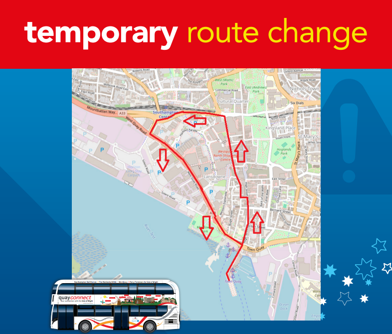 quayconnect temporary route change map