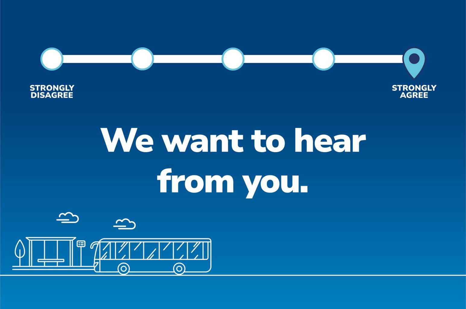 we want to hear from you - image with a agree or disagree stick diagram