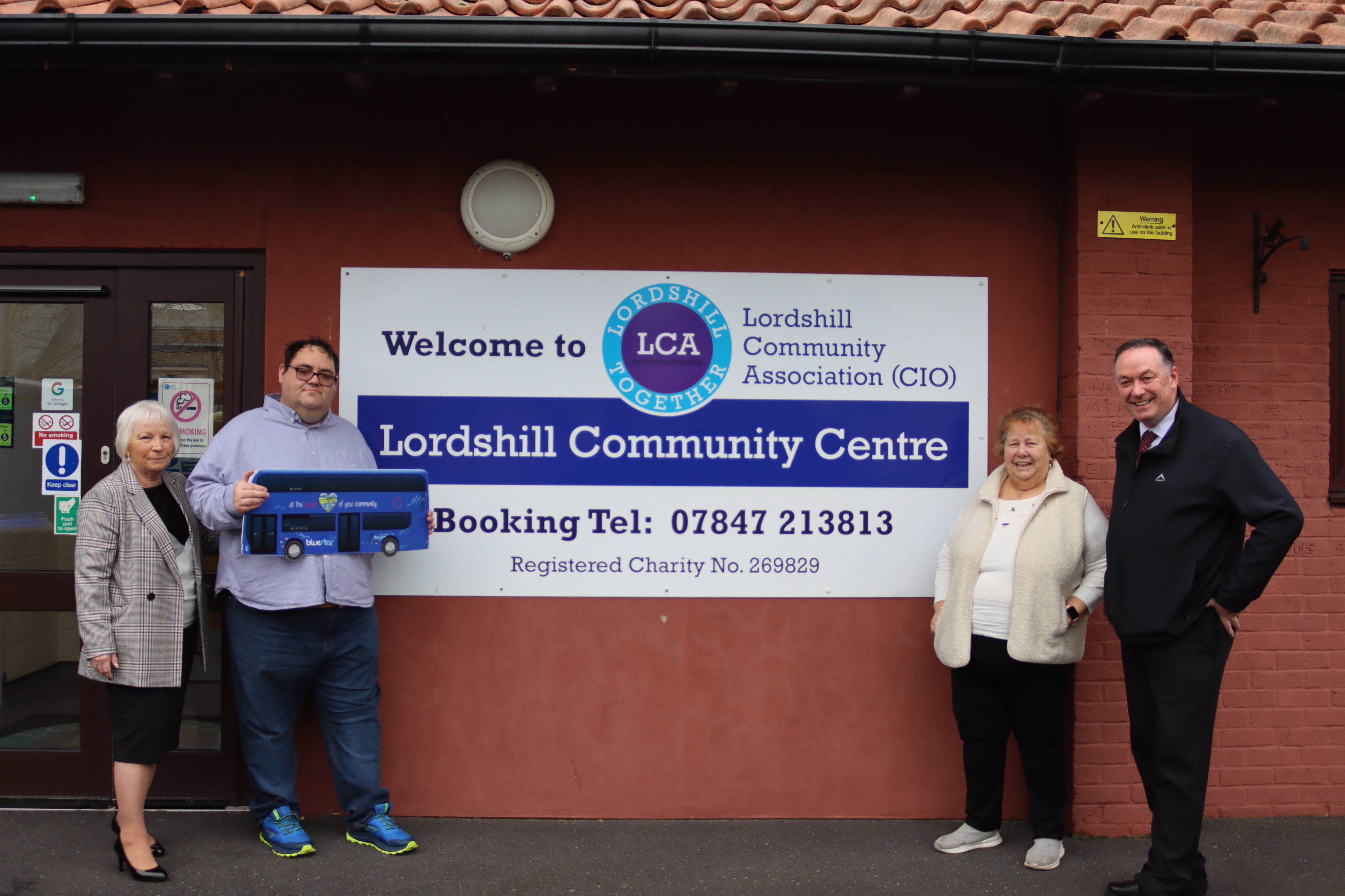 members of Lordshill Community association outside the community centre 