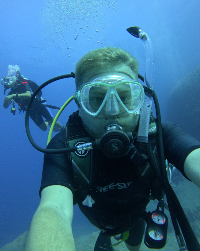 Someone scuba diving