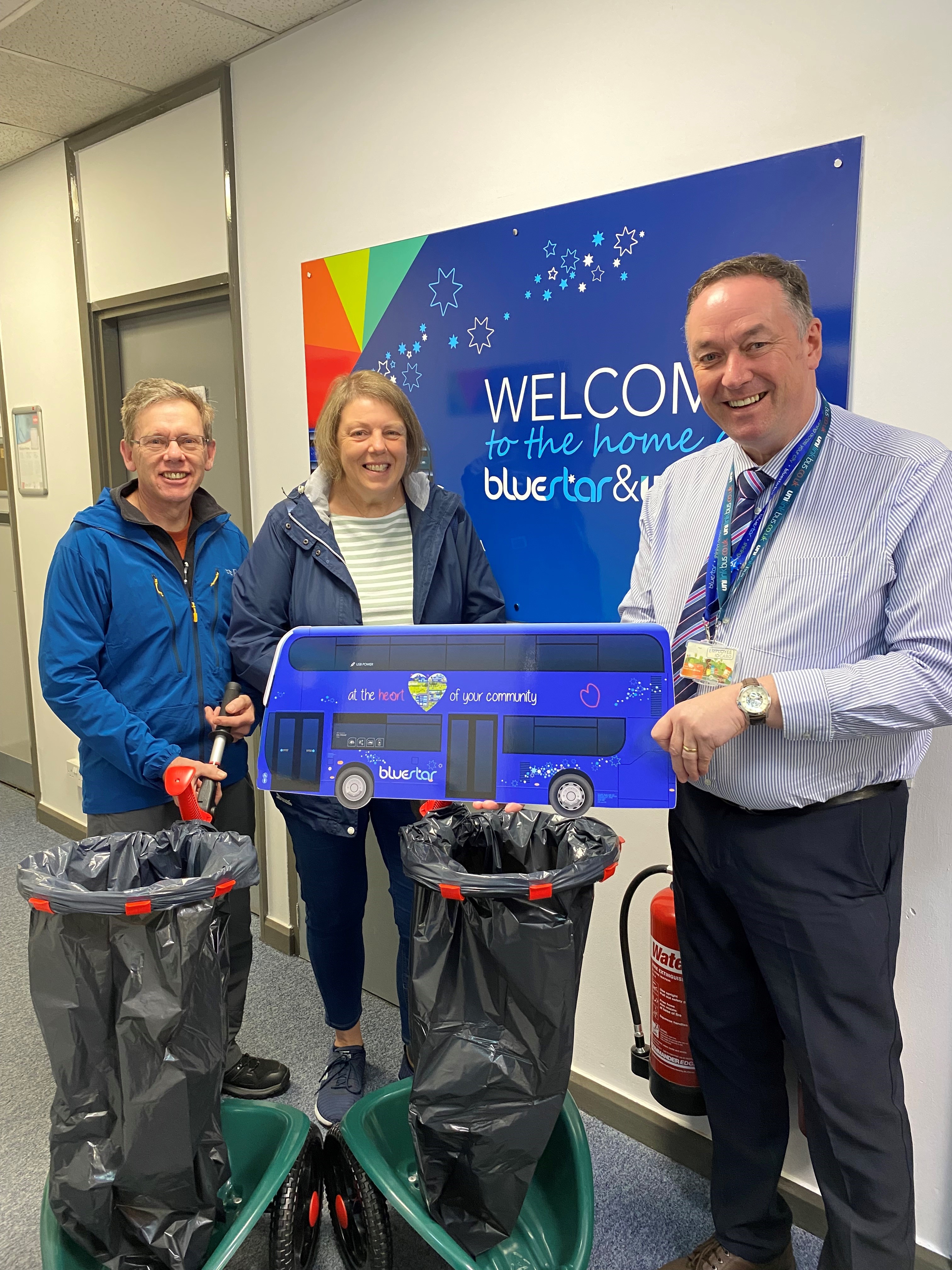 Shirley Community Litter Pickers with a Bluestar Representative